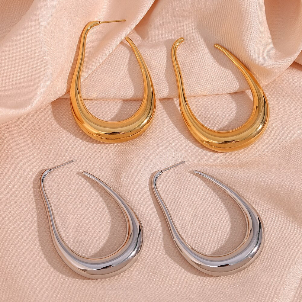 Unique exaggerated hollow hoop earrings for women