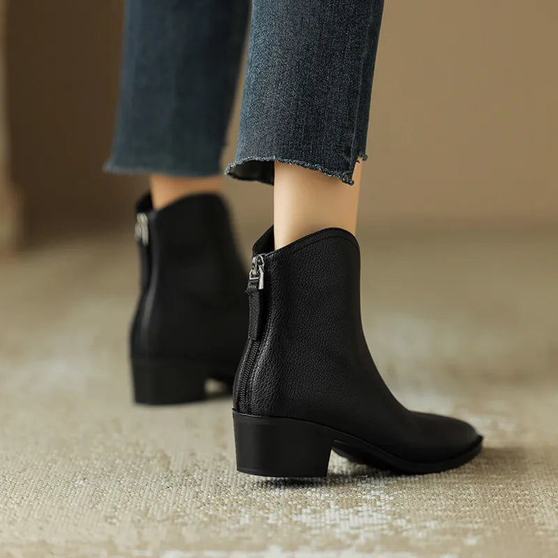 Tapered leather boots