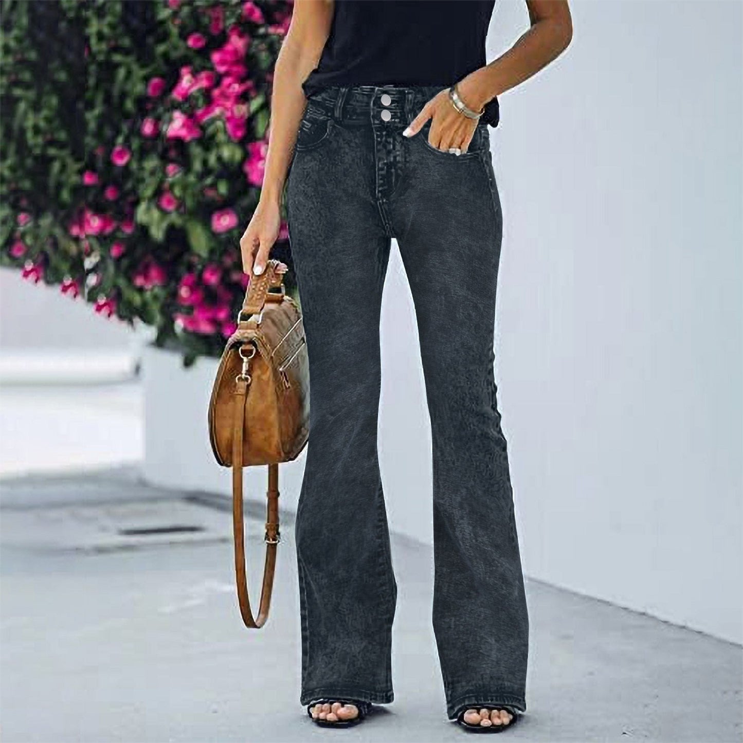 Ladies Vintage High-Waist Denim Trousers