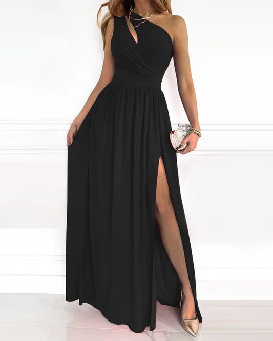 Elegant maxi dress with one shoulder