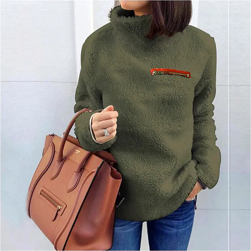 Women - Turtleneck Jumper - Cozy Knit, Long Sleeve - Stylish Winter Essential