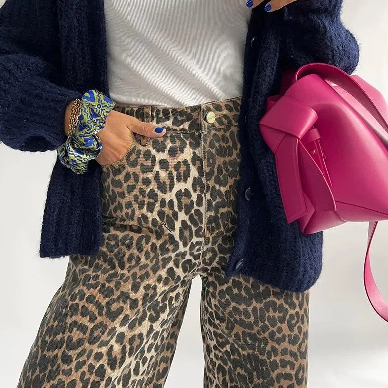 Women - Jeans - Leopard Print - Stylish Animal Print Denim for Trendy Outfits