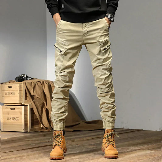 Men - Cargo Jogging Trousers - Comfortable Cotton Blend - Stylish Outdoor Wear