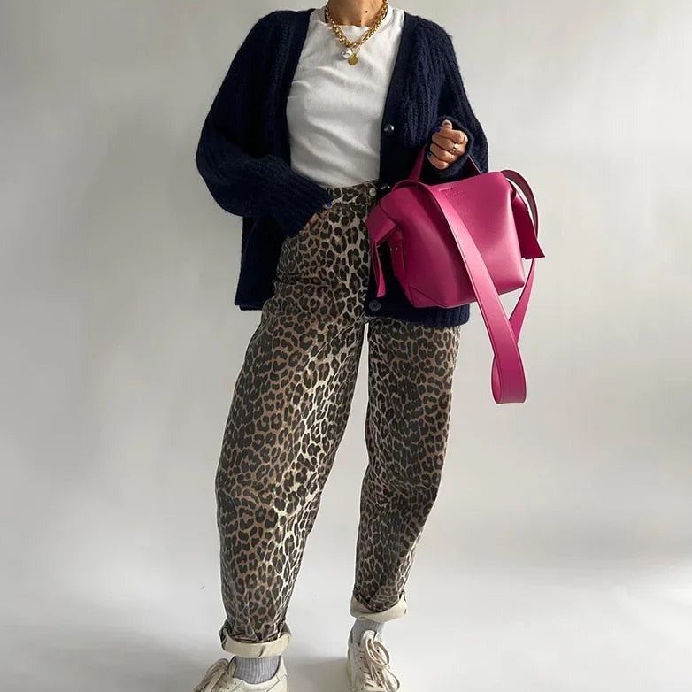 Women - Jeans - Leopard Print - Stylish and Trendy Casual Wear