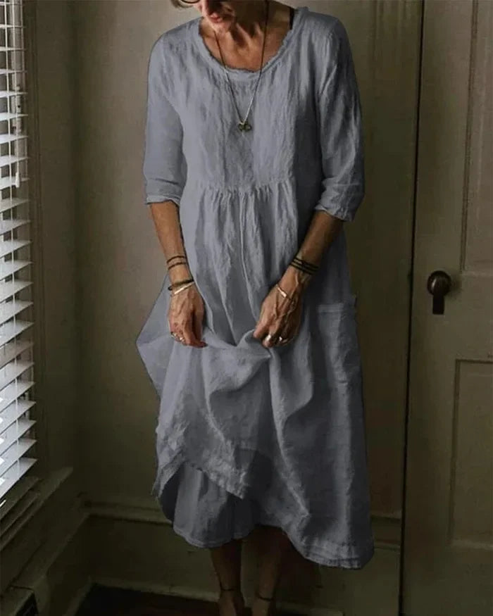 Women's cotton linen oversize dress