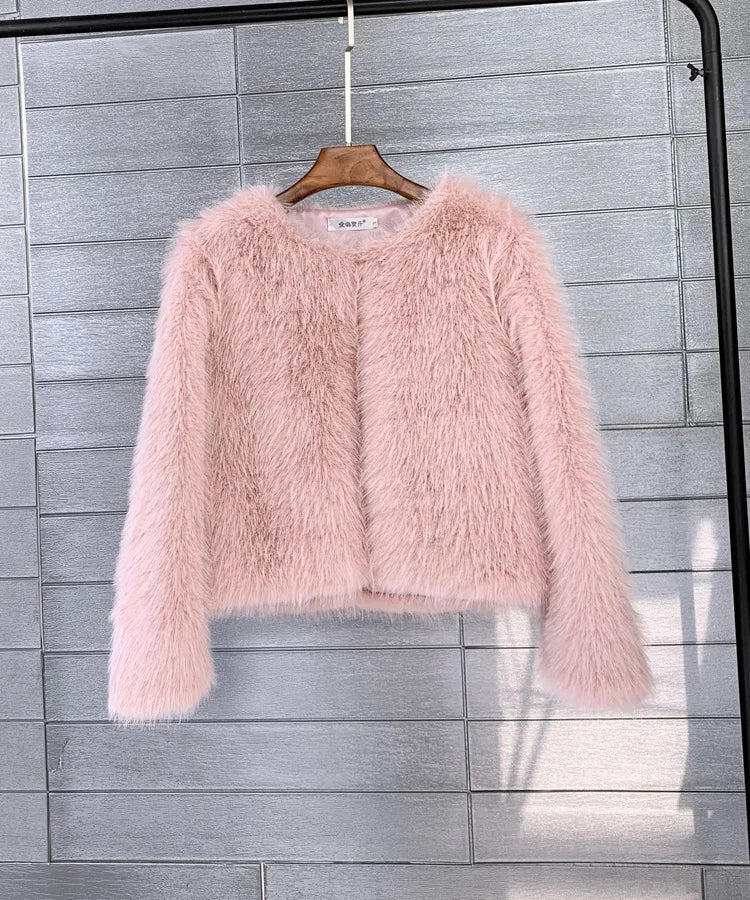 Plush fur coat