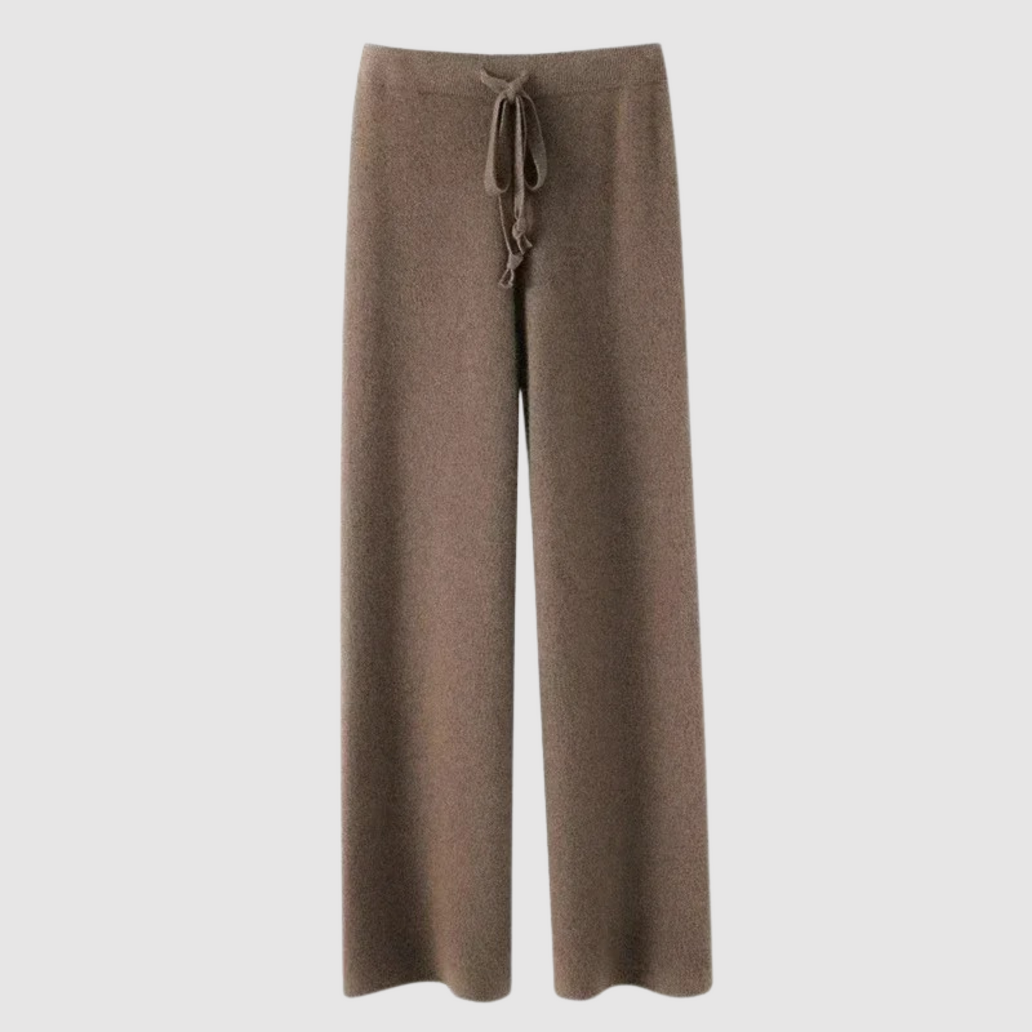 Women - Knitted Trousers - High Waist, Wide Leg - Comfortable and Trendy Fashion