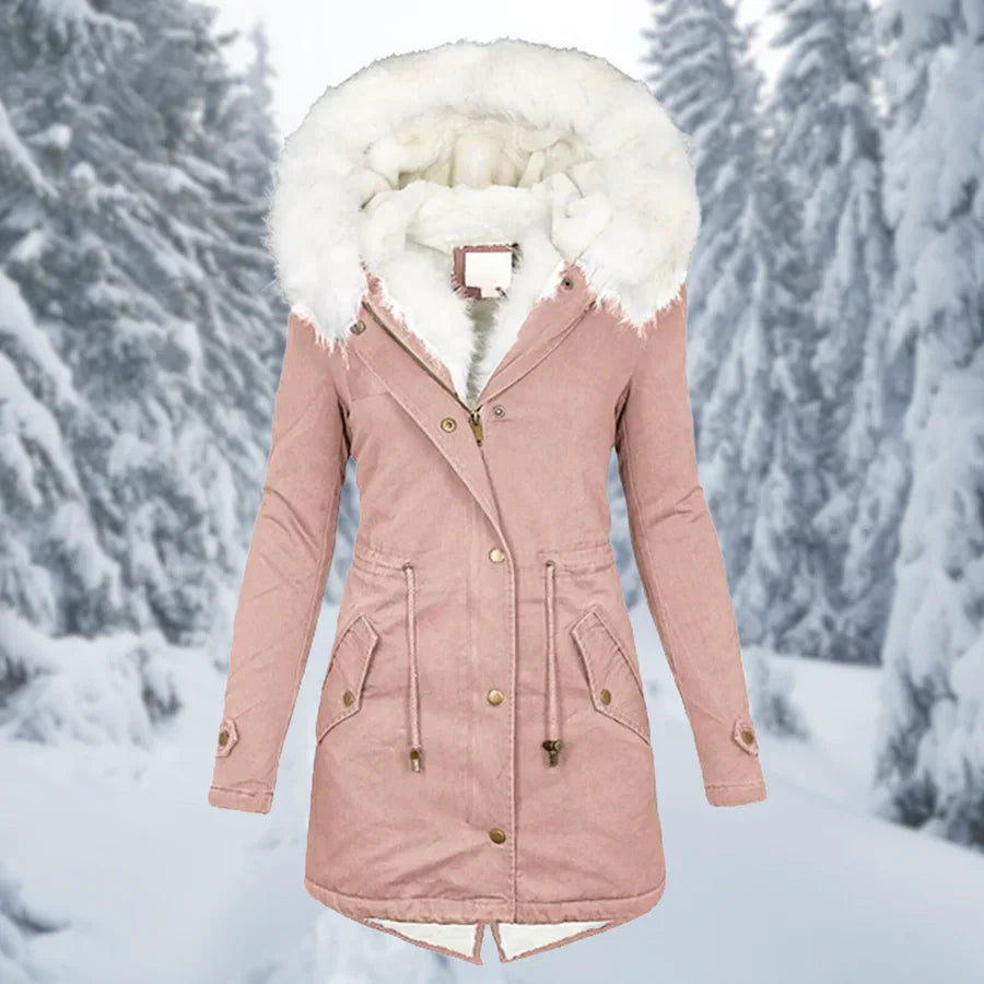 Warm winter jacket for women, half-length