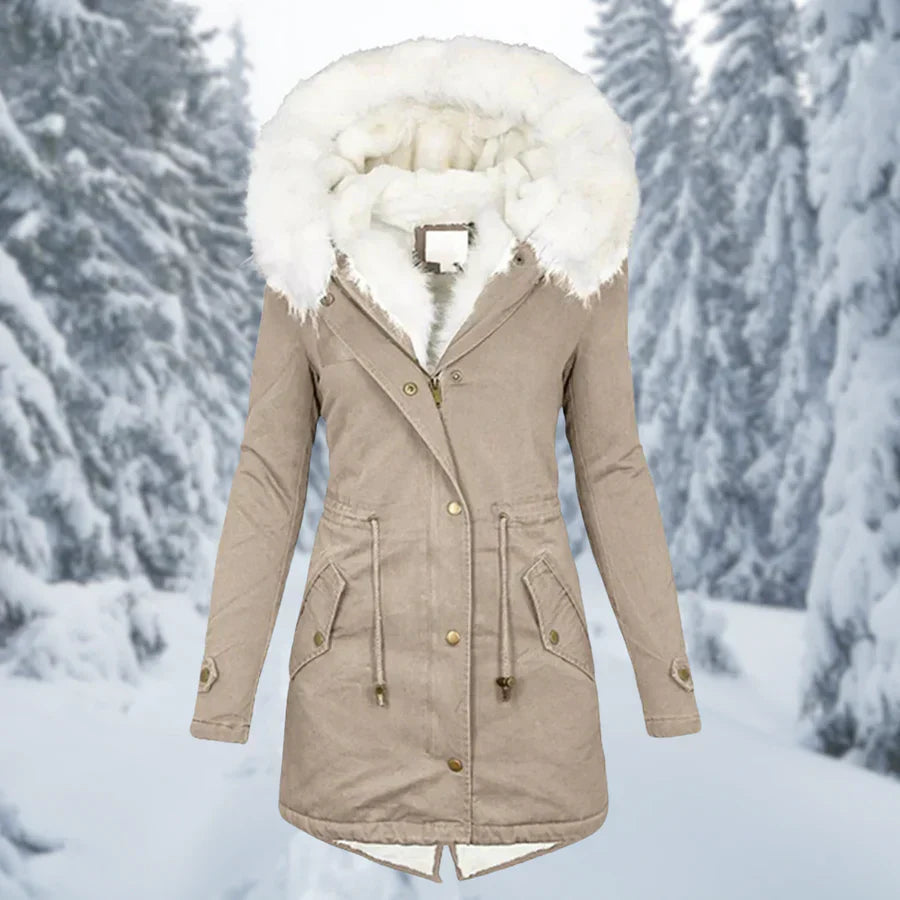 Warm winter jacket for women, half-length