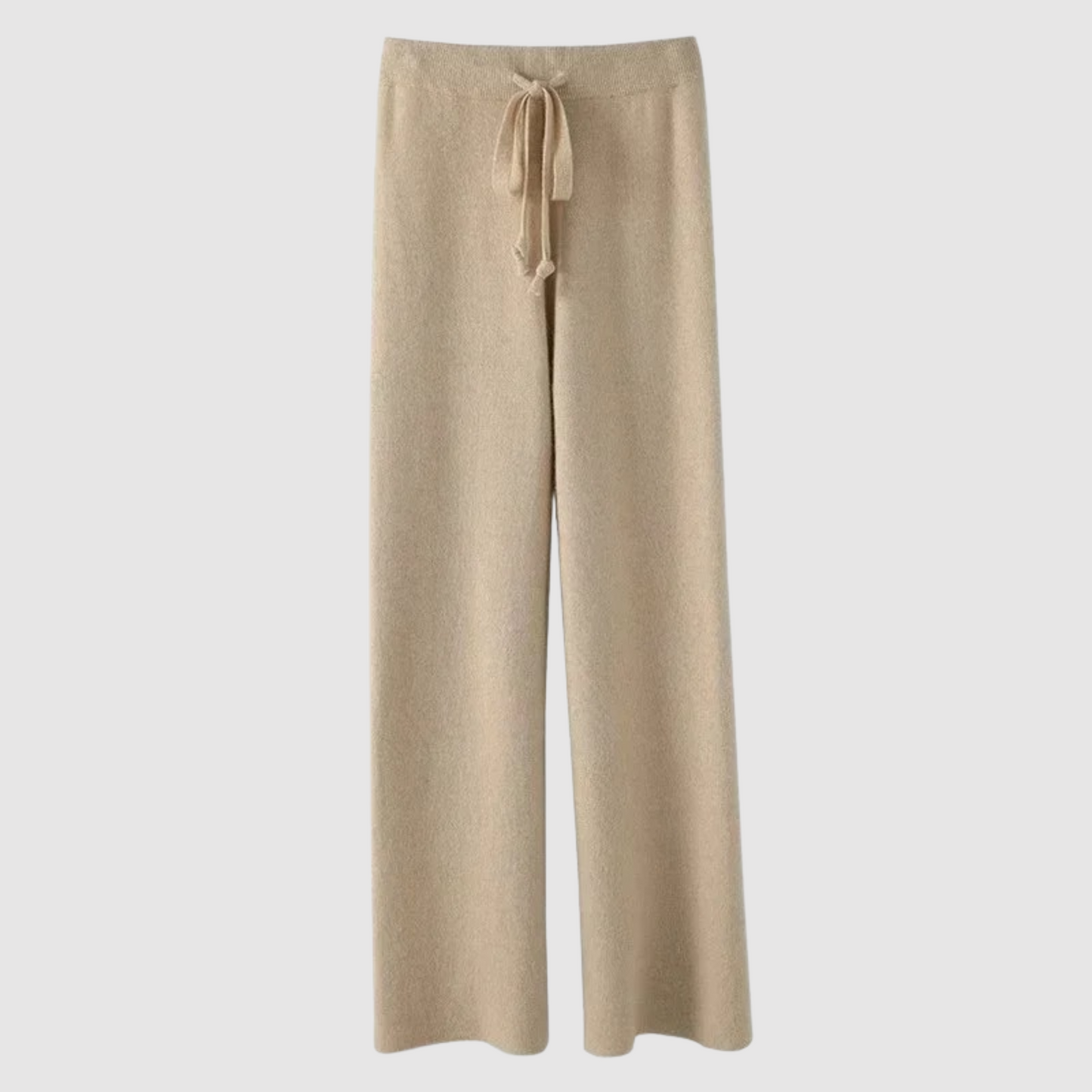 Women - Knitted Trousers - High Waist, Wide Leg - Comfortable and Trendy Fashion