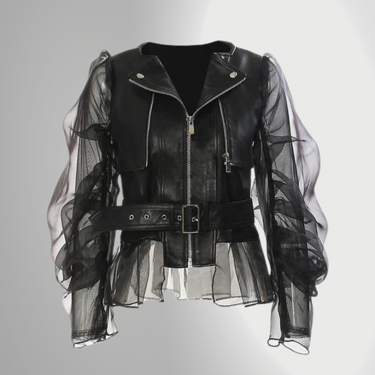 Elegant leather jacket for women