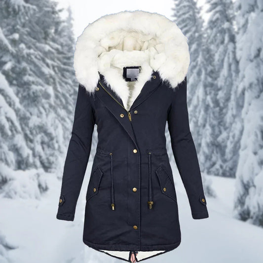 Warm winter jacket for women, half-length