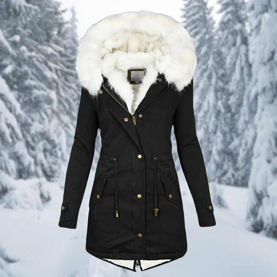 Warm winter jacket for women, half-length