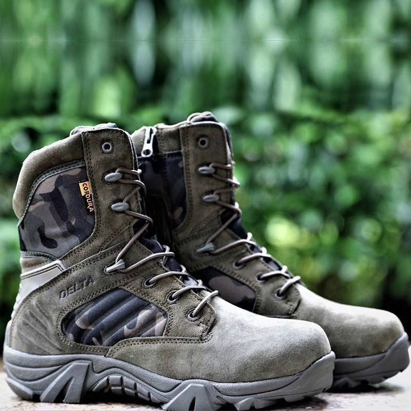 Men - Tactical Military Boots - Durable Green Outdoor Footwear for Comfort and Adventure