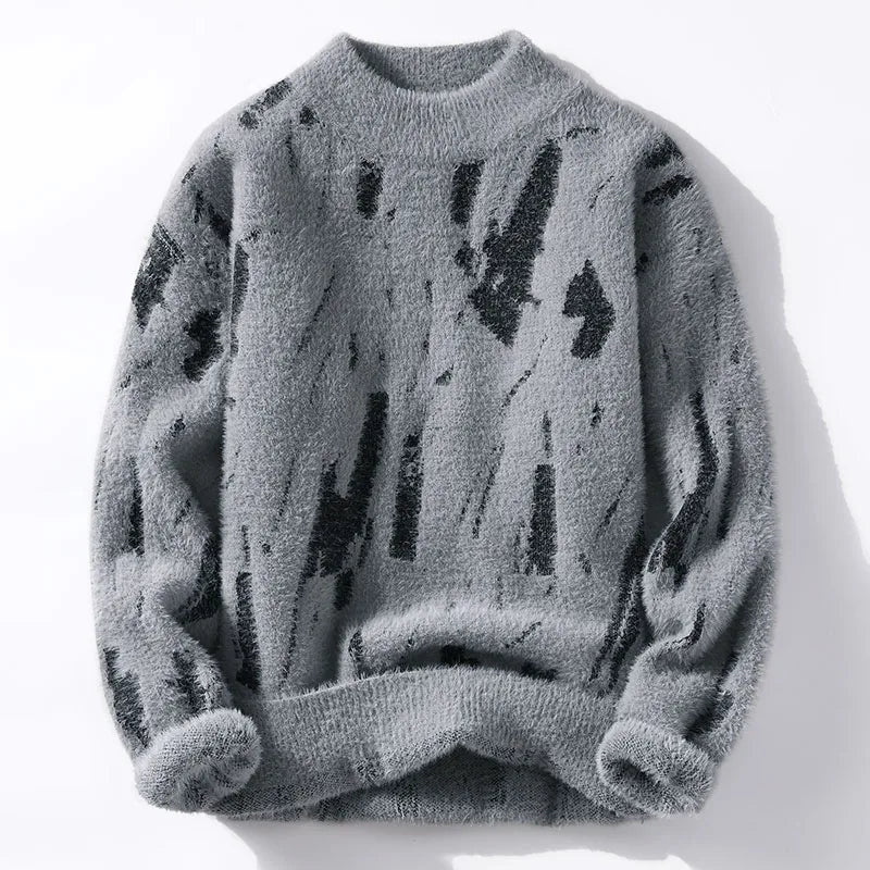 Women's Knitted Jumper - Cozy Mixed Fabric - Stylish & Comfortable Knitwear