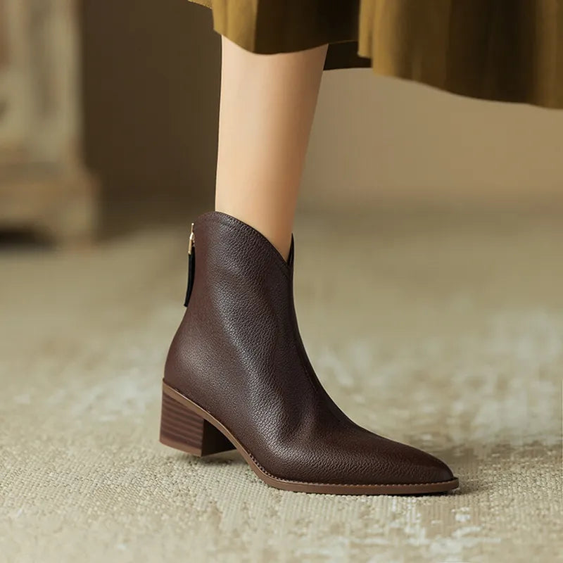 Tapered leather boots