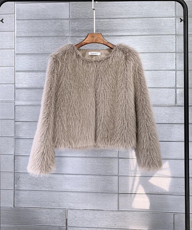 Plush fur coat