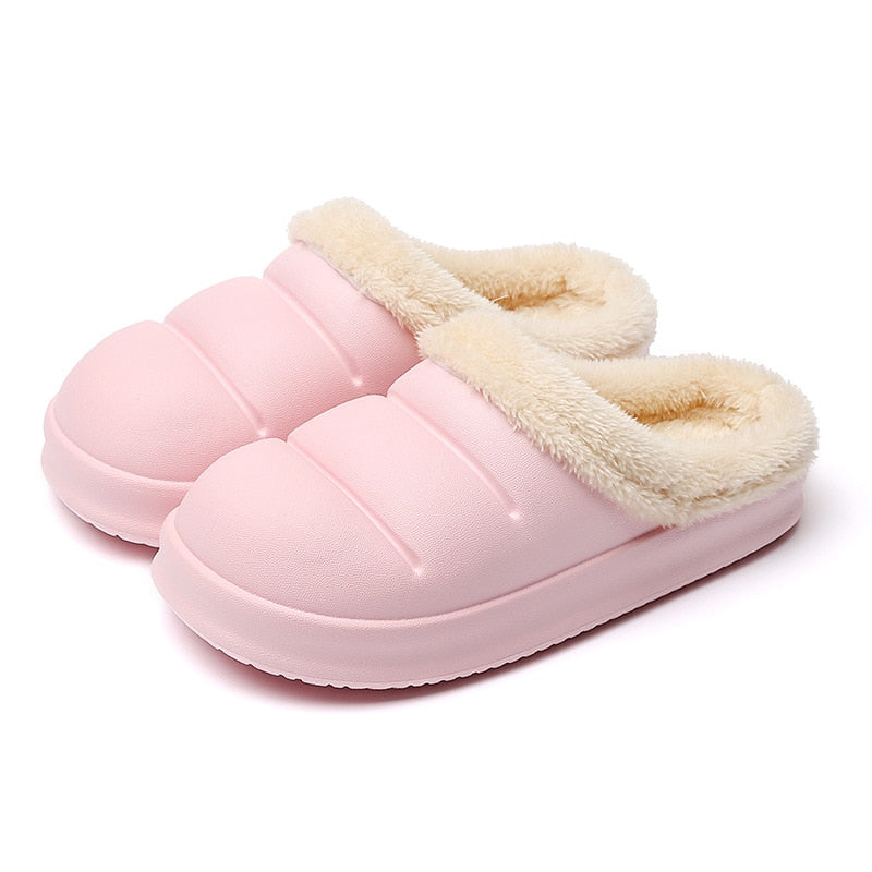 Women's waterproof warm plush slippers