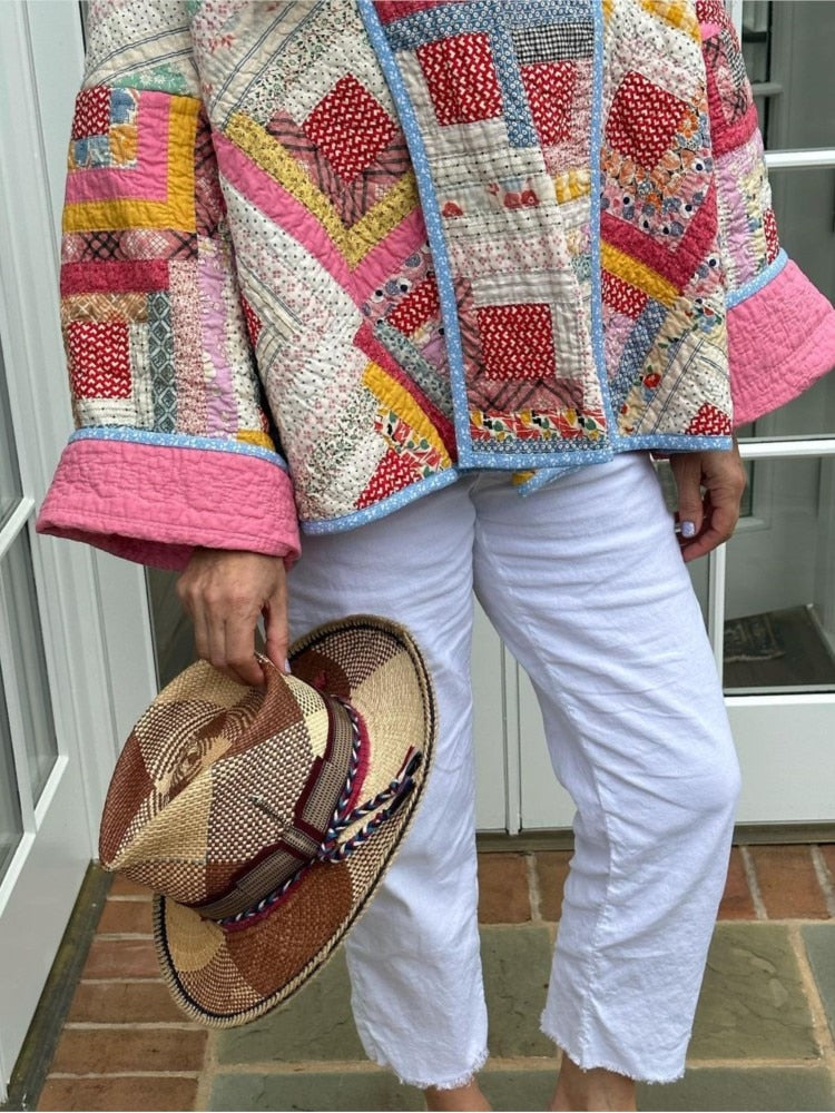 Printed patchwork jacket