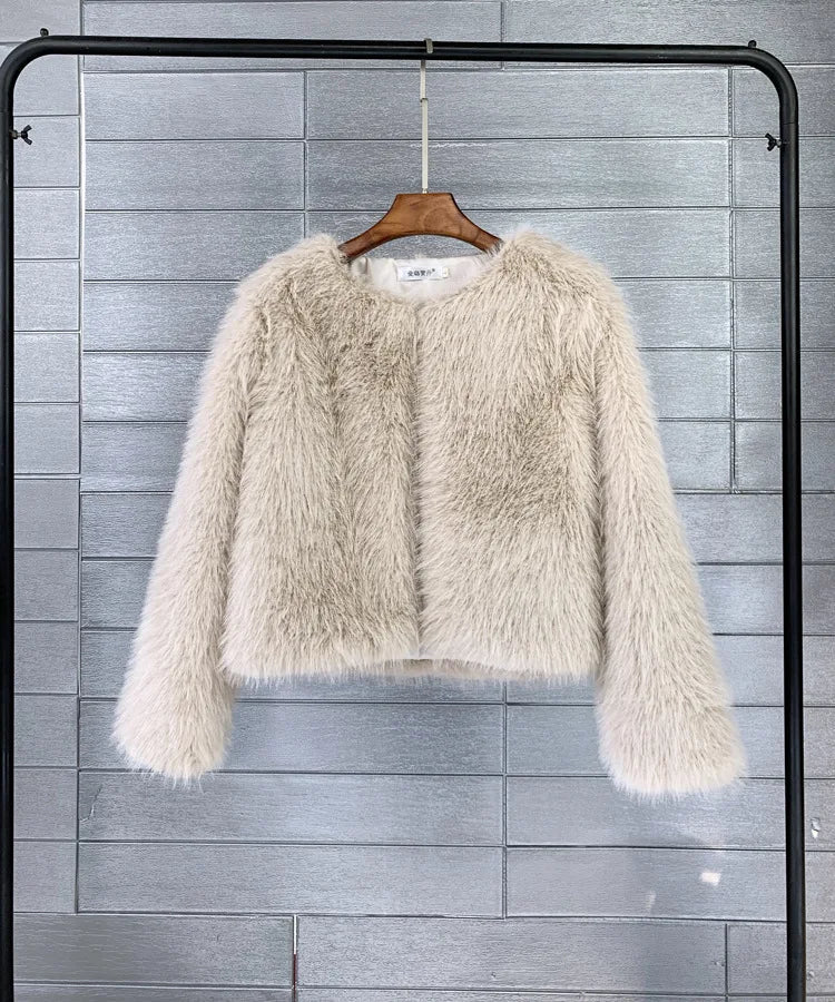 Plush fur coat