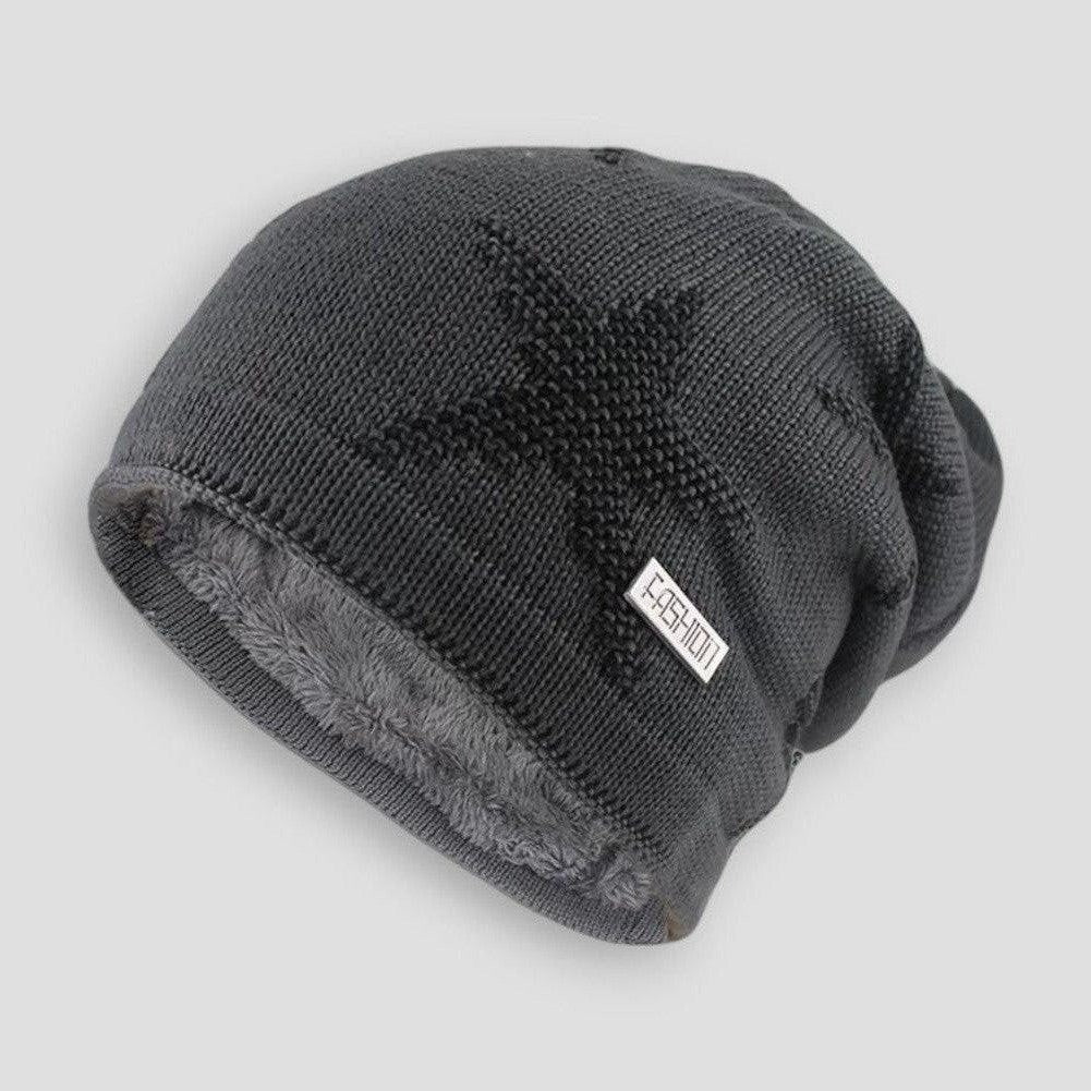 Men's Knitted Beanie - Cozy Soft Fabric - Stylish Winter Accessory for Warmth