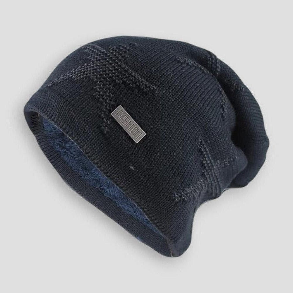 Men's Knitted Beanie - Cozy Soft Fabric - Stylish Winter Accessory for Warmth