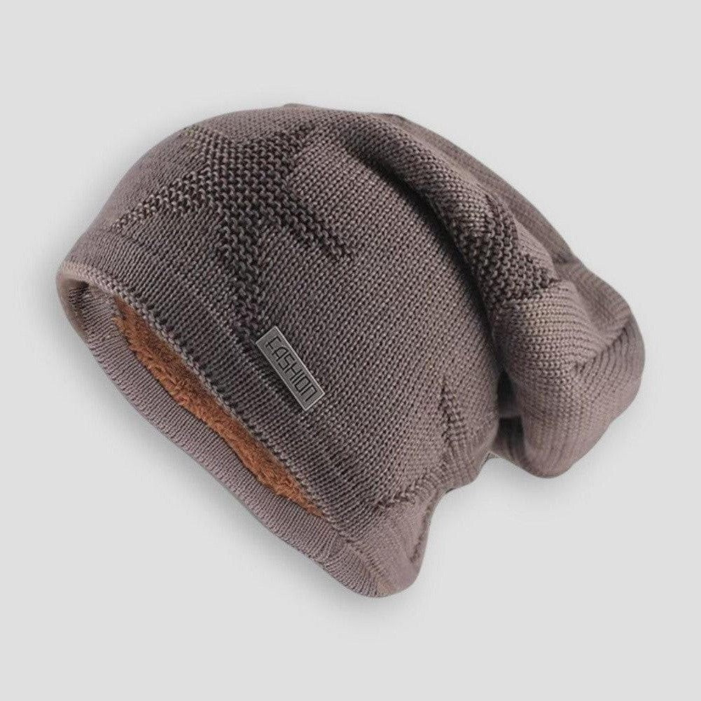 Men's Knitted Beanie - Cozy Soft Fabric - Stylish Winter Accessory for Warmth