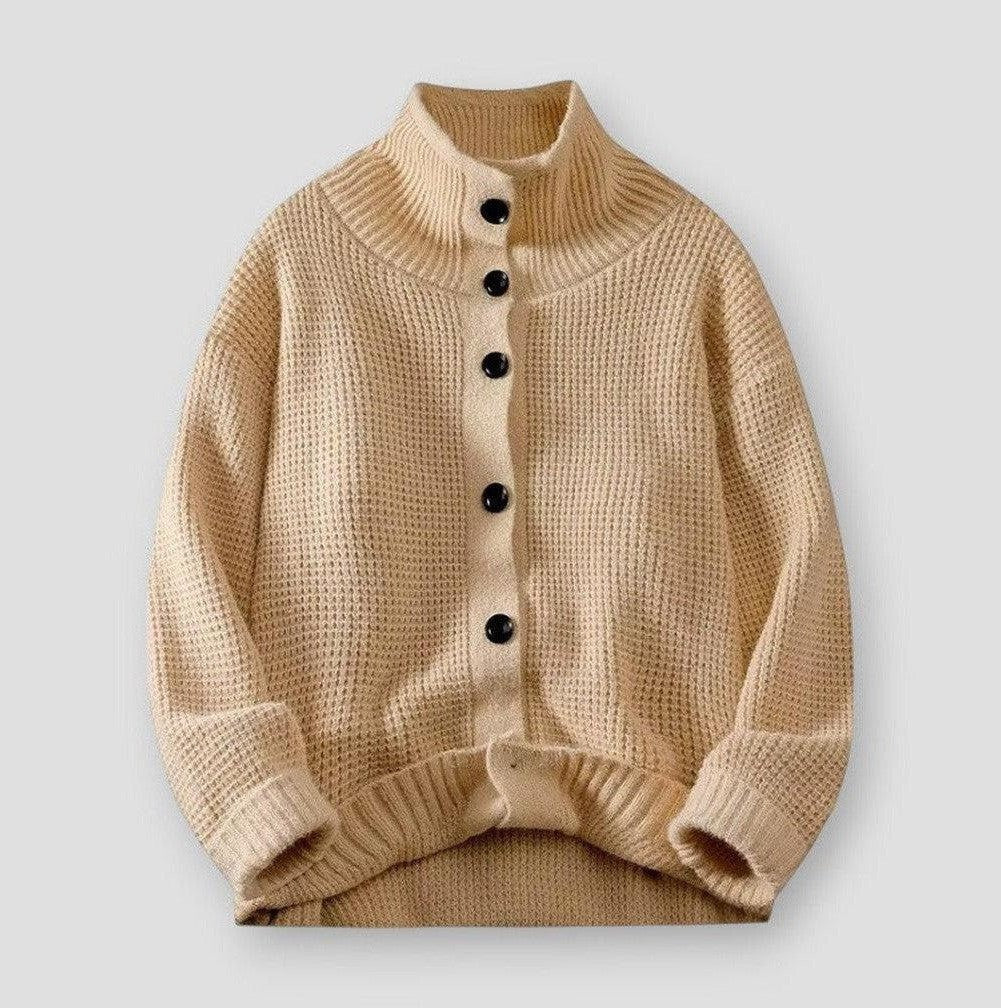 Women - Turtleneck Cardigan - Cozy Knit - Stylish Layering Piece