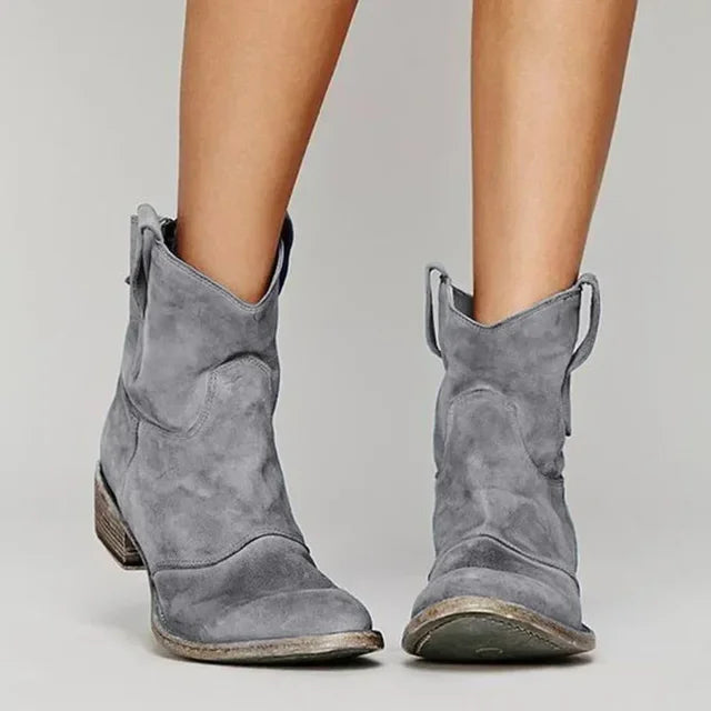 Women - Ankle Boot - Cowboy-Inspired Leather - Vintage Style Footwear