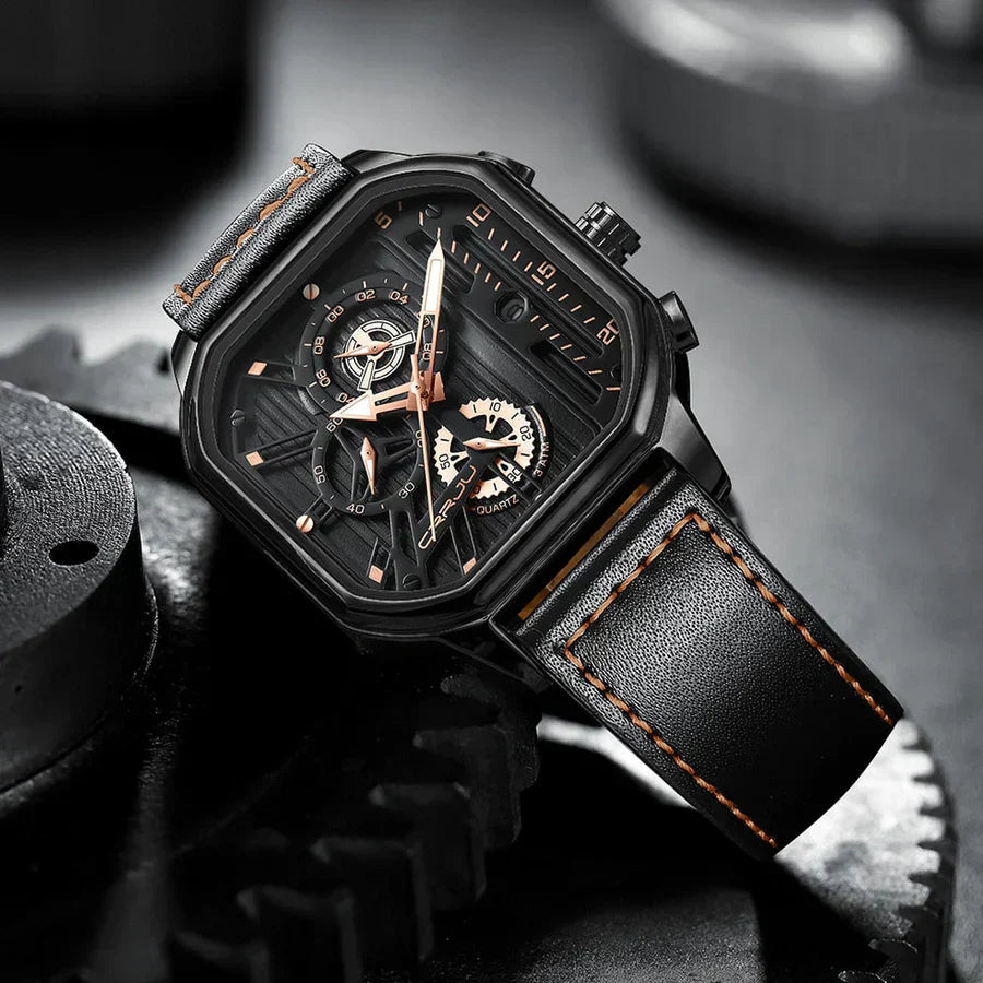 Luxury automatic watch with skeletonised dial