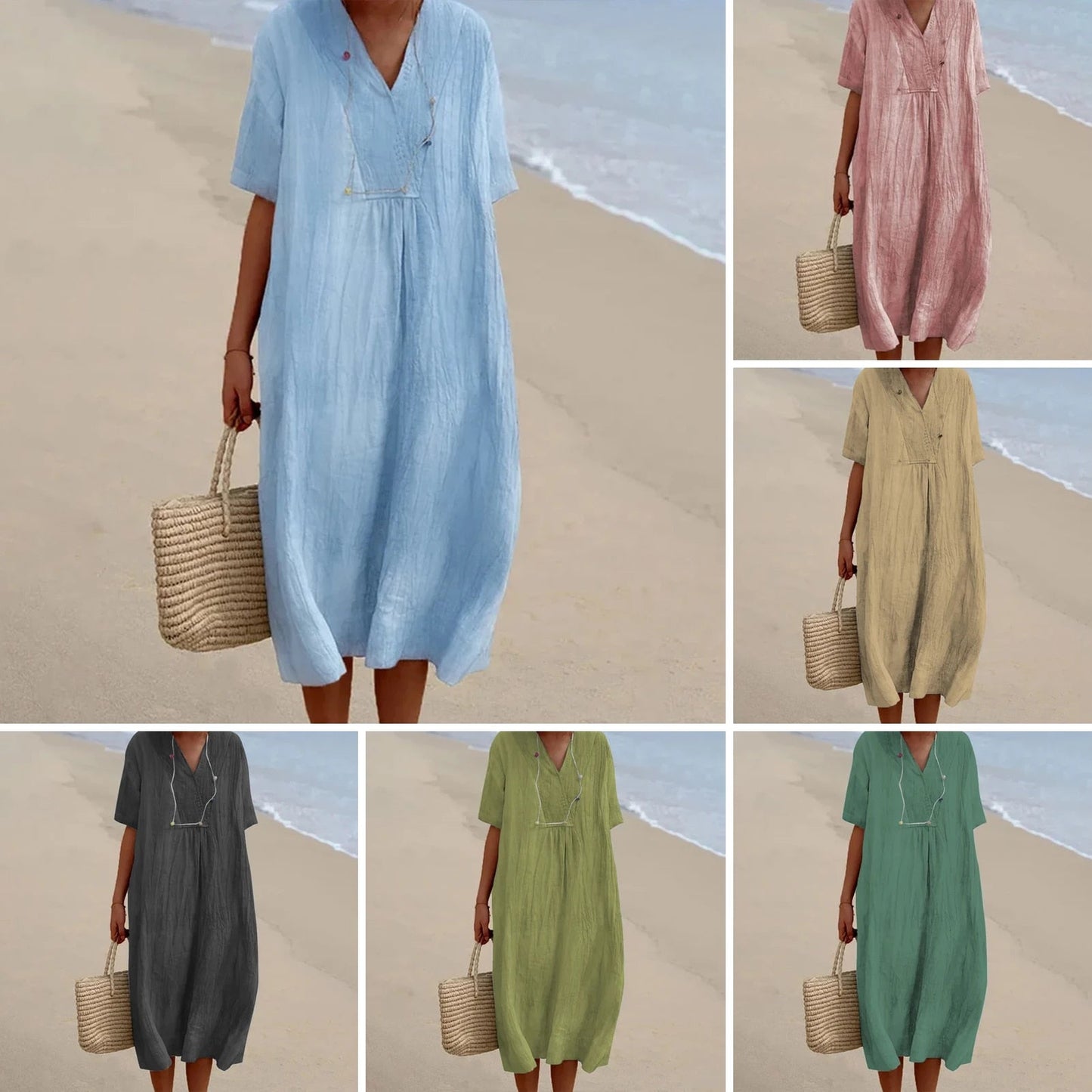 Boho summer linen dress