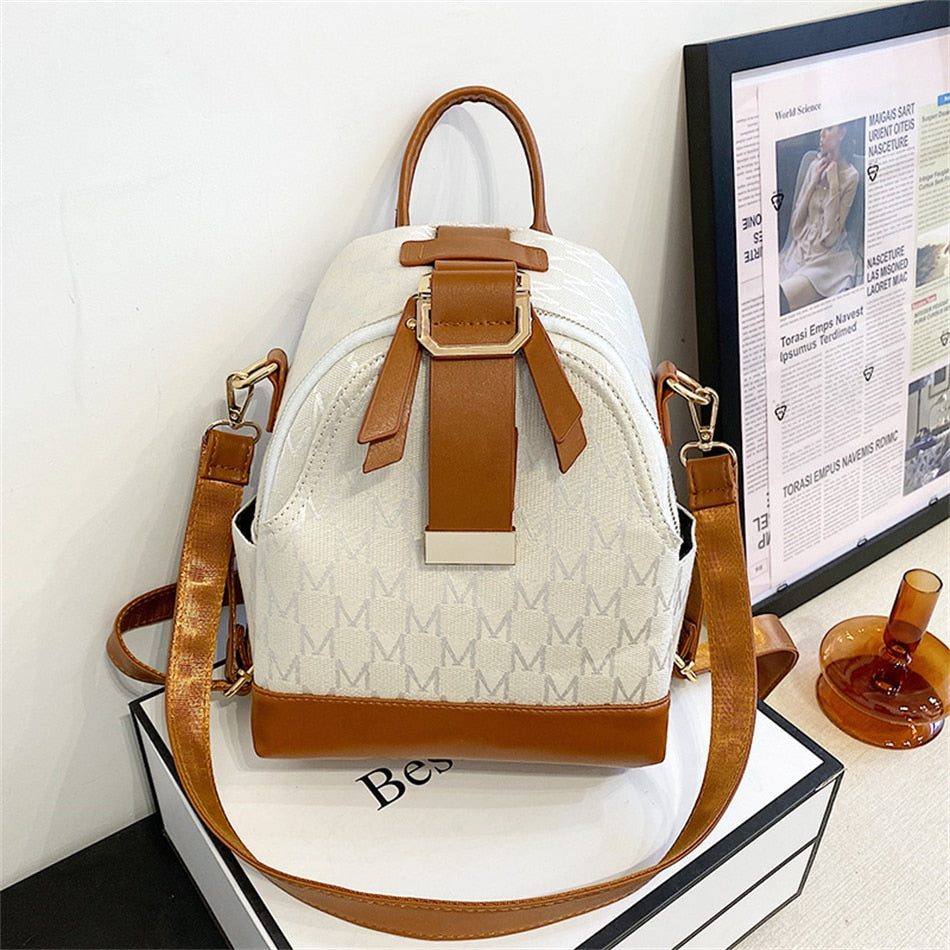 Stylish backpack with geometric pattern