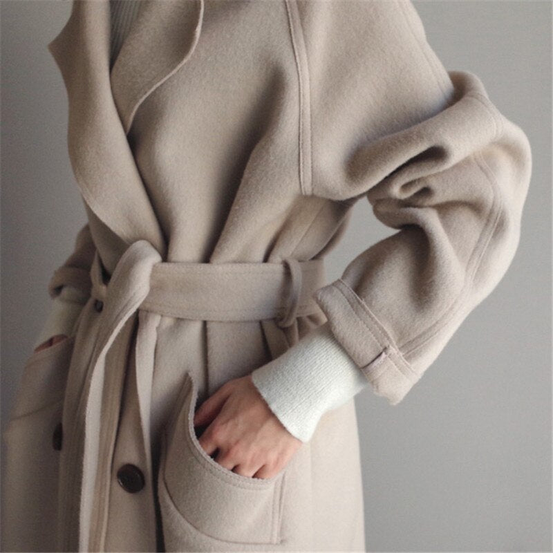 Long wool coat for winter