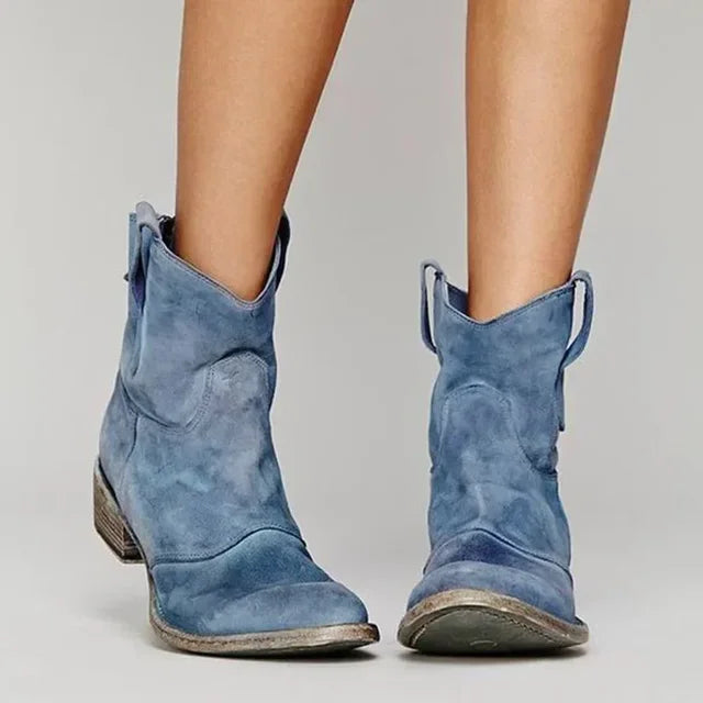 Women - Ankle Boot - Cowboy-Inspired Leather - Vintage Style Footwear