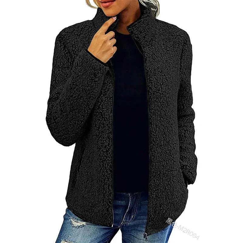 Women - Fleece Jacket - Cozy Warmth for Winter - Stylish Ladies Outerwear