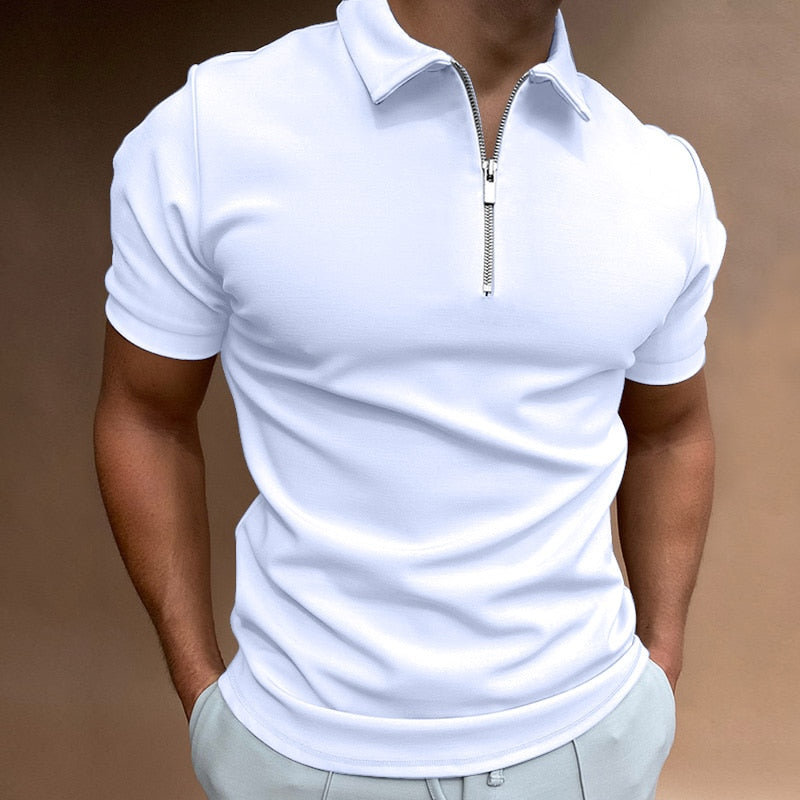 Polo shirt with zip