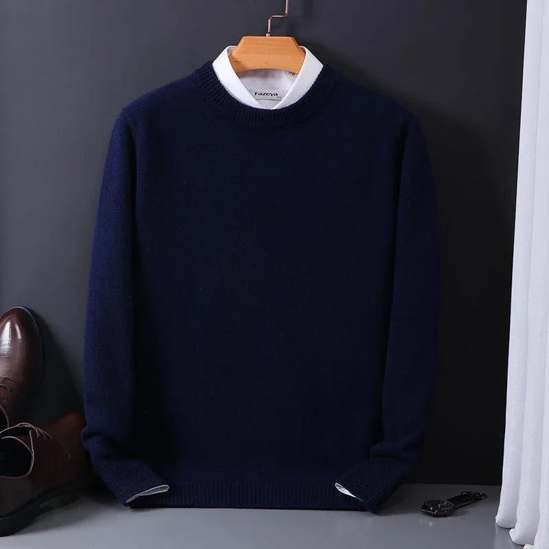 Men - Stylish Jumper - Cozy Knit Fabric - Trendy Casual Knitwear