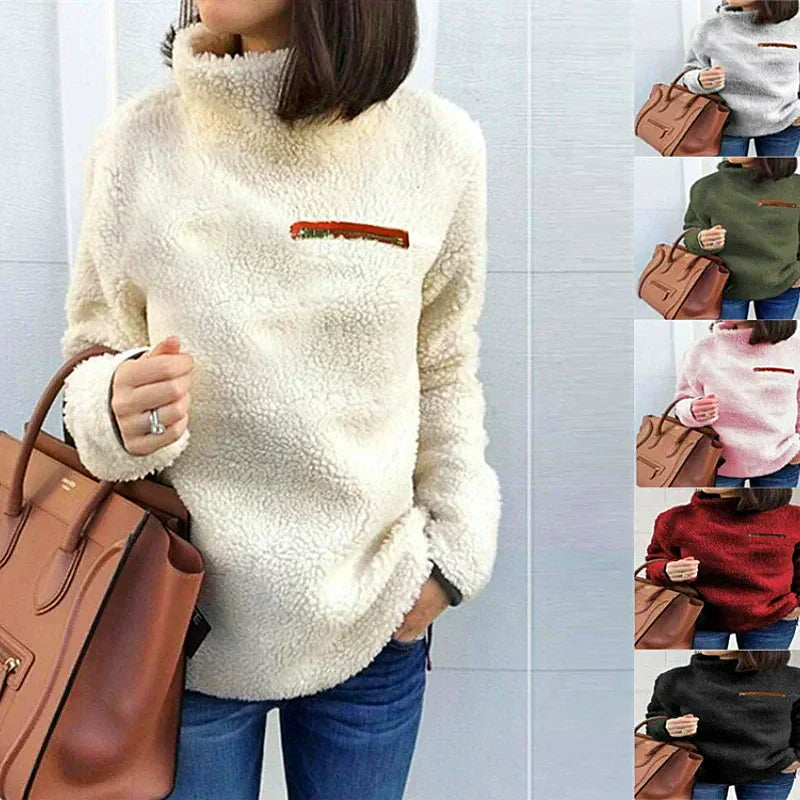 Women - Turtleneck Jumper - Cozy Knit, Long Sleeve - Stylish Winter Essential