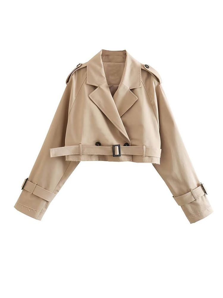 Ladies long sleeve cropped jacket with chic design