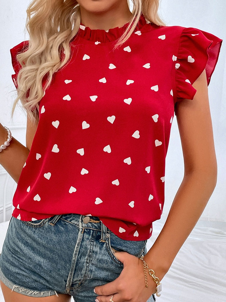 Light summer blouse with an enchanting heart design