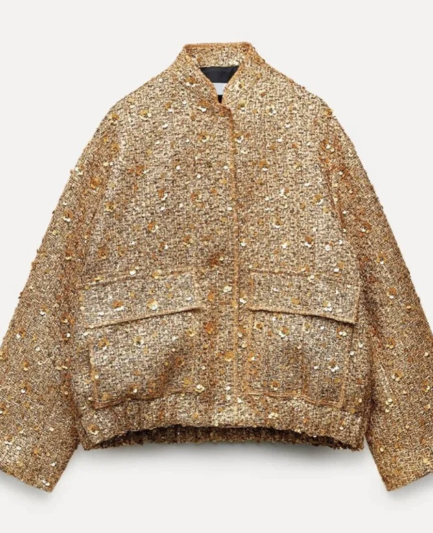 Women's Sequin Jacket - Stylish and Eye-Catching Design - Ideal for Parties and Events - Trendy Outerwear