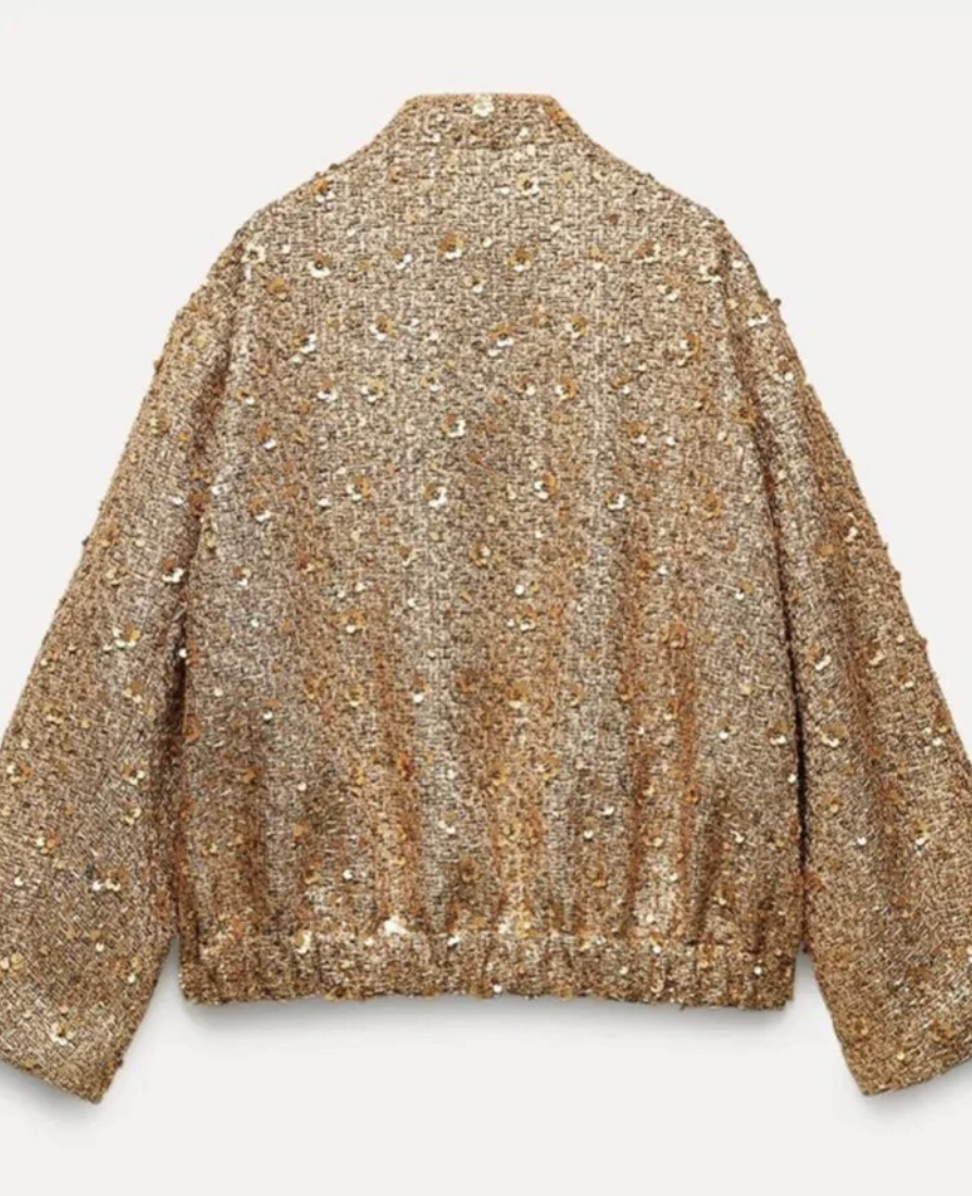 Women's Sequin Jacket - Stylish and Eye-Catching Design - Ideal for Parties and Events - Trendy Outerwear