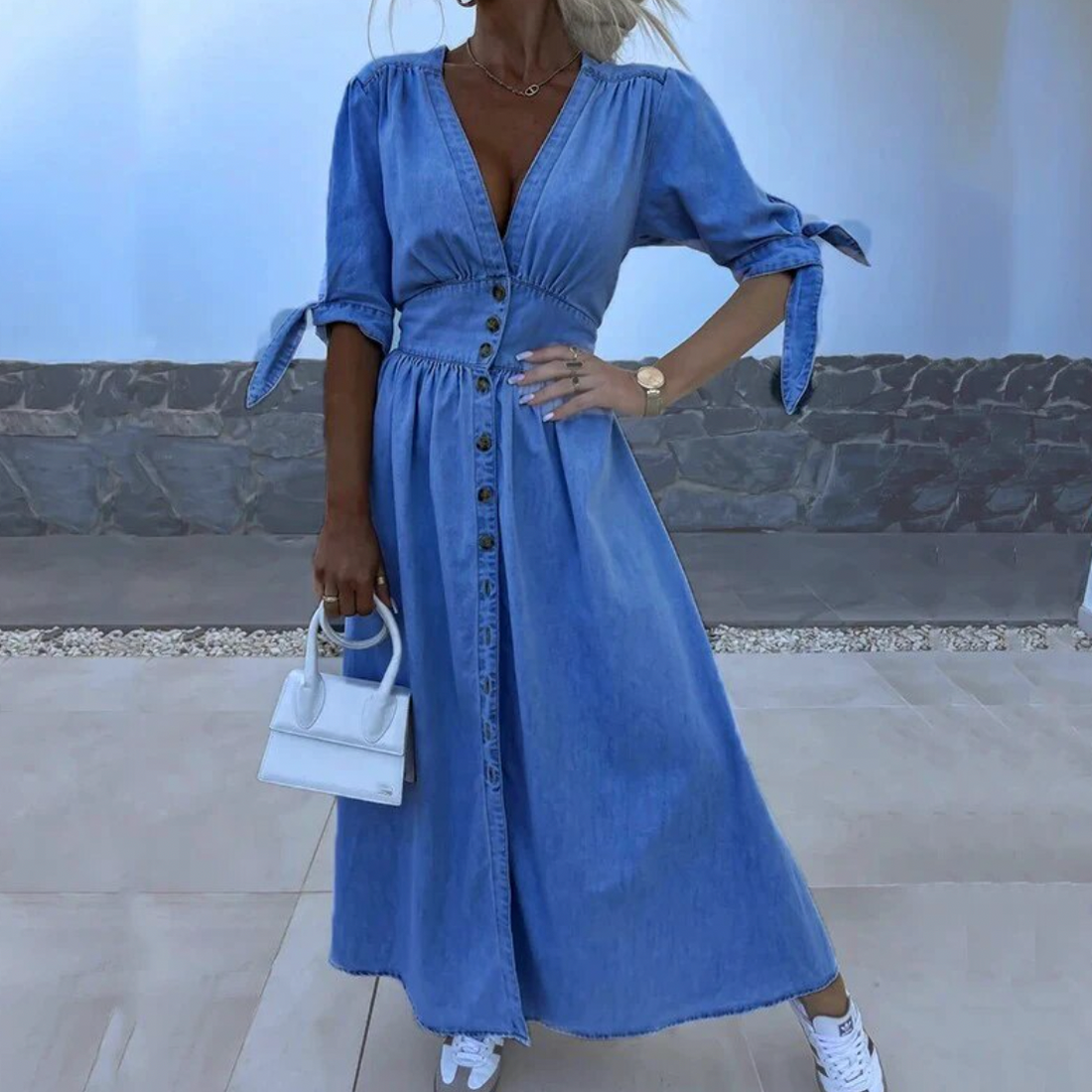 Denim maxi dress