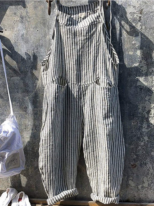 Striped casual jumpsuit