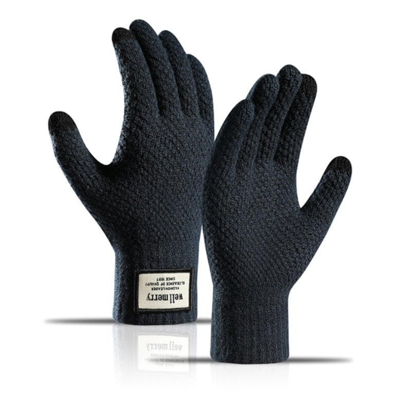 Gloves Knitted warm touchscreen gloves for cycling