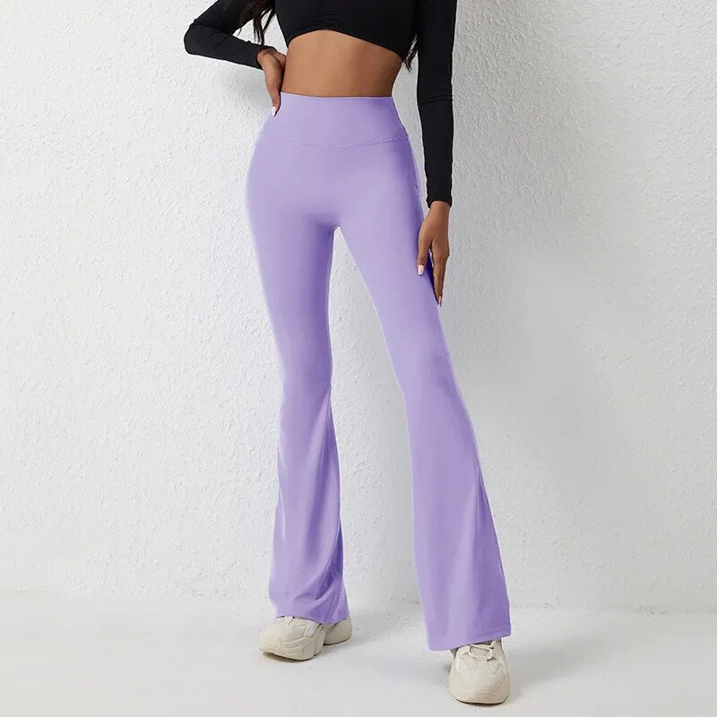 High-waisted wide-leg leggings trousers for women