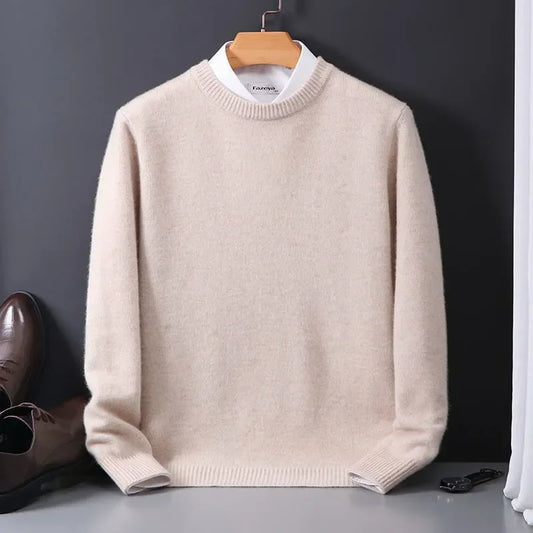 Men - Stylish Jumper - Cozy Knit Fabric - Trendy Casual Knitwear