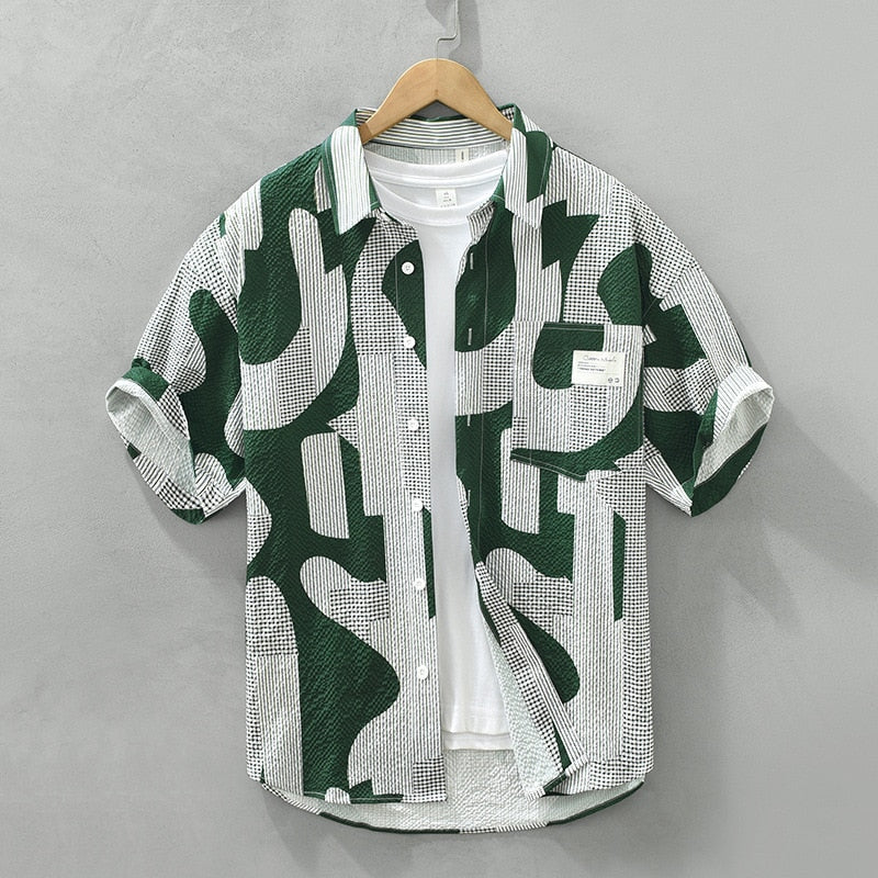 Summer shirt with geometric pattern