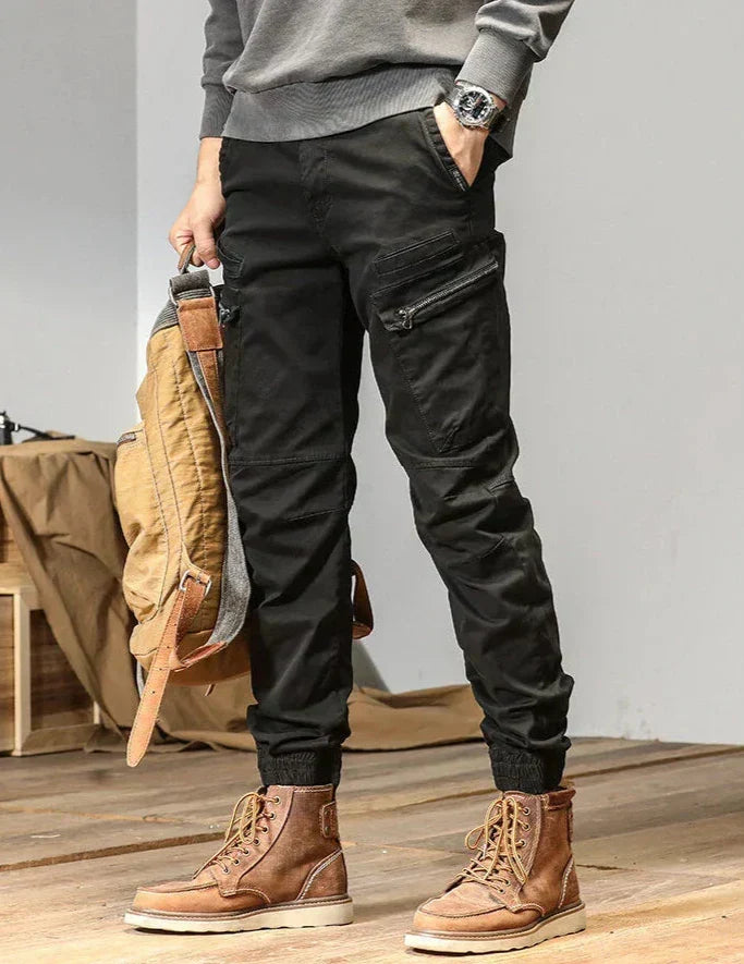 Men - Cargo Jogging Trousers - Comfortable Cotton Blend - Stylish Outdoor Wear