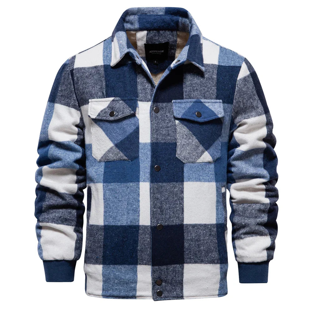 Men's Flannel Checked Winter Coat